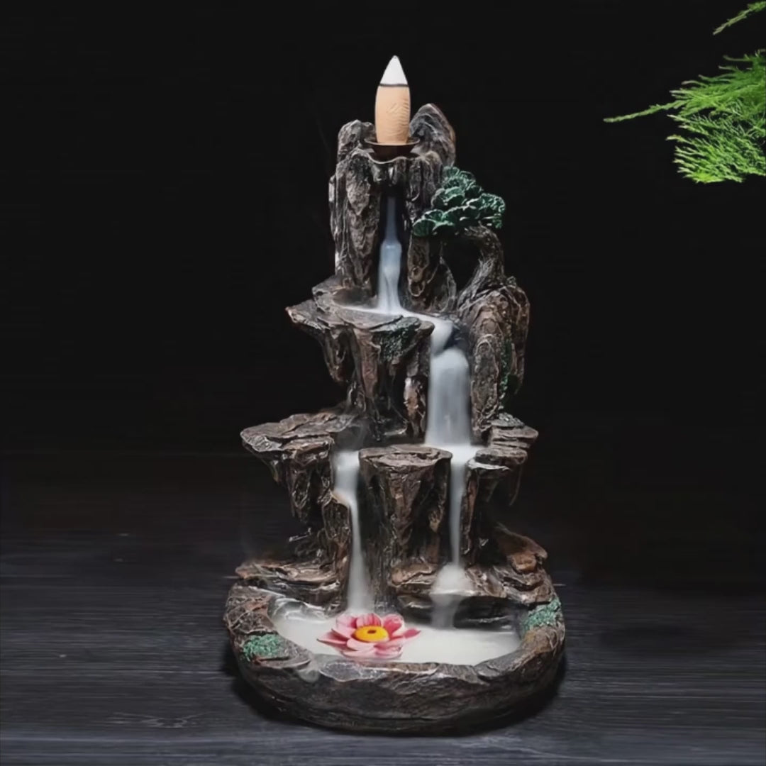 Suporte para incenso com paisagem montanhosa em resina, para decoração de interiores | Fioriscas