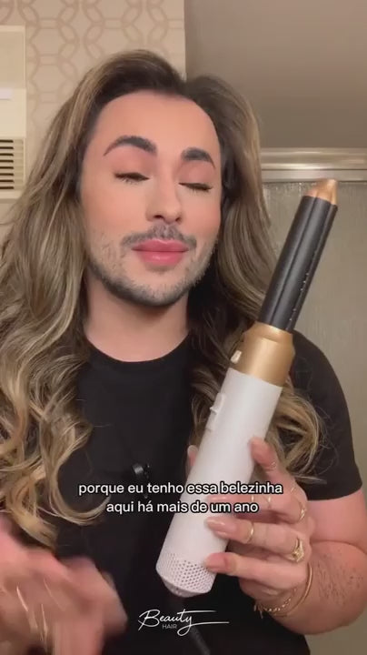 Secador-modelador de cabelo com cinco acessórios para secar, alisar, encaracolar e dar volume | Fioriscas