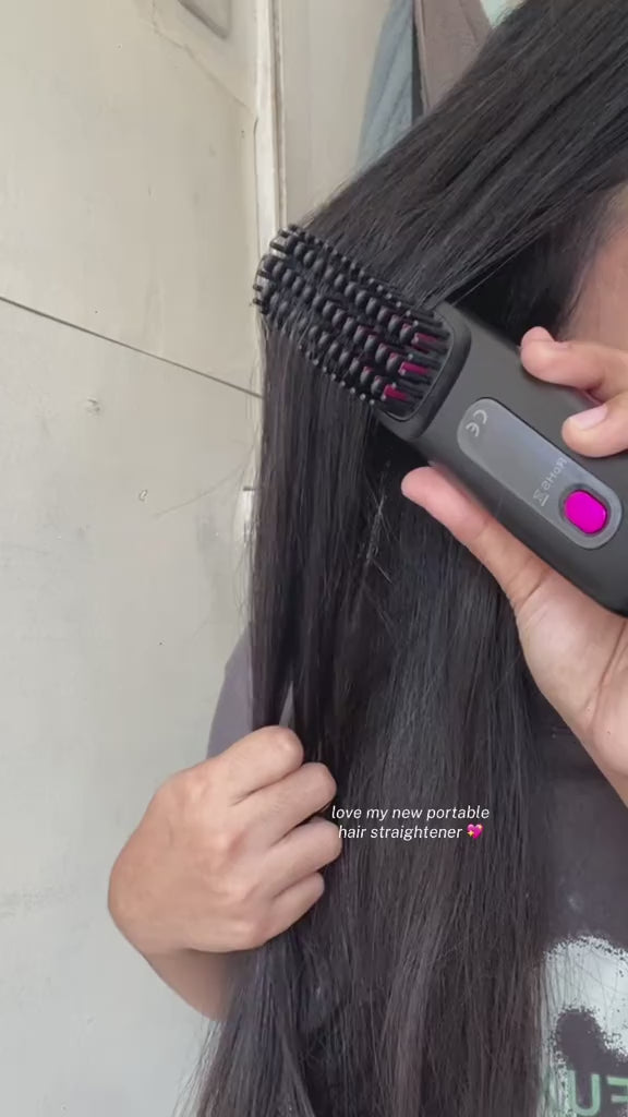 イオン技術搭載ワイヤレスヘアストレートブラシ 3段階温度設定 | Fioriscas