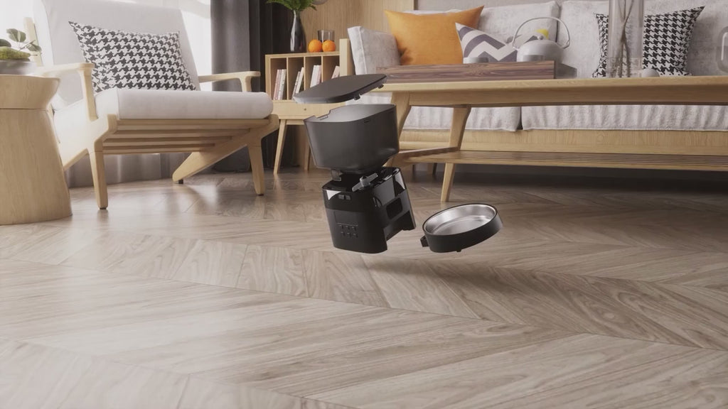 Automatisk foderautomat til kæledyr med LCD-timer, genopladelig, til hunde og katte