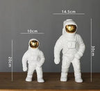Astronautkuglevase i keramik, borddekoration med rumtema, to størrelser