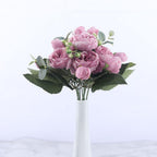 Ensemble de 9 pivoines en soie, tiges artificielles de 12 pouces en douze couleurs