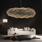 Hand-Molded Iron Cloud Lamp With Starry LED Glow, Gold Or White Finish