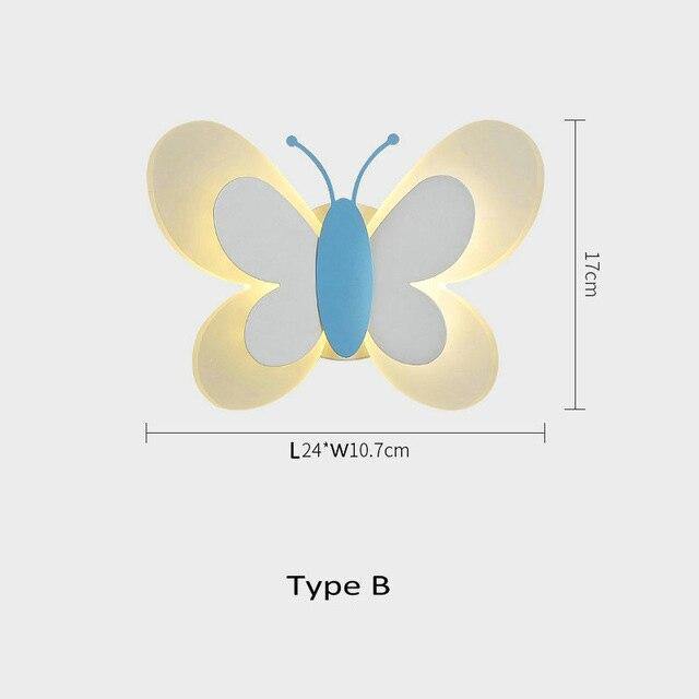 Mariposa sommerfugleformet væglampe til børneværelser