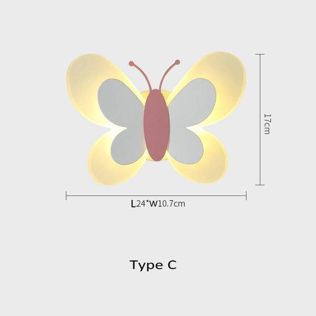 Mariposa sommerfugleformet væglampe til børneværelser