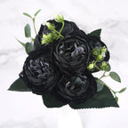 Ensemble de 9 pivoines en soie, tiges artificielles de 12 pouces en douze couleurs