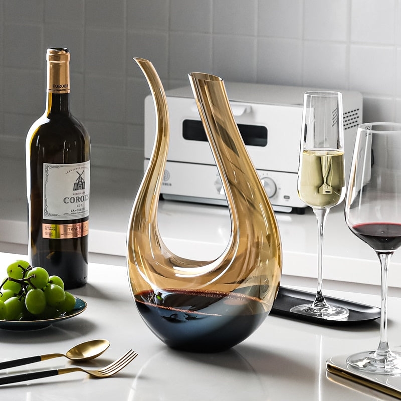Blyfri krystalvin karaffel, 1,5L iltningskaraffel
