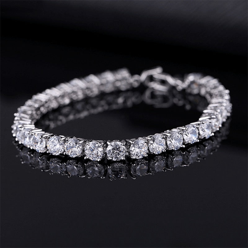 AstraLuxe Unisex Bracelet with Sparkling Zirconia Chain Design