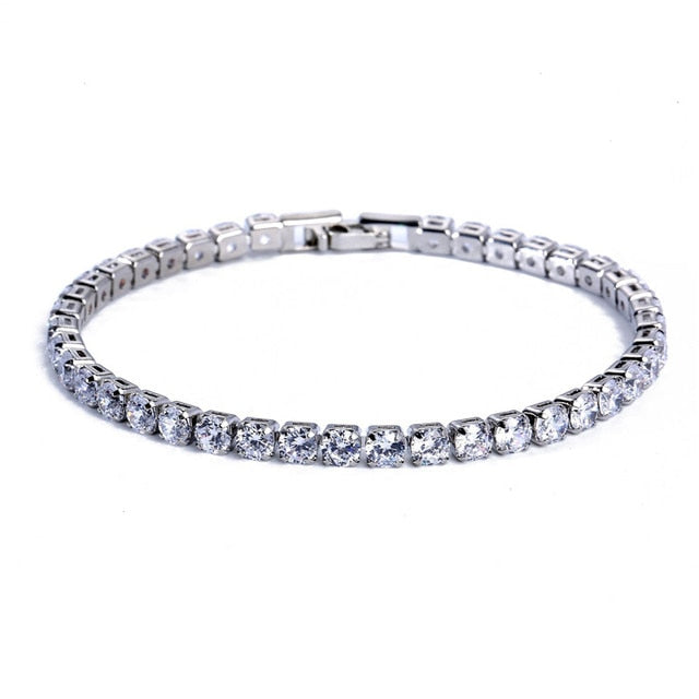 AstraLuxe Unisex Bracelet with Sparkling Zirconia Chain Design