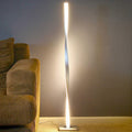 Rivelo Twist-golvlampa, pläterad järnkropp med integrerad LED