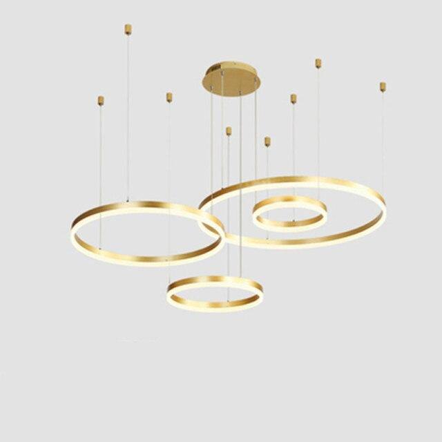 LuxeGlow Circular Ring Chandelier, Aluminium, 2 to 4 Rings, 3 Finishes