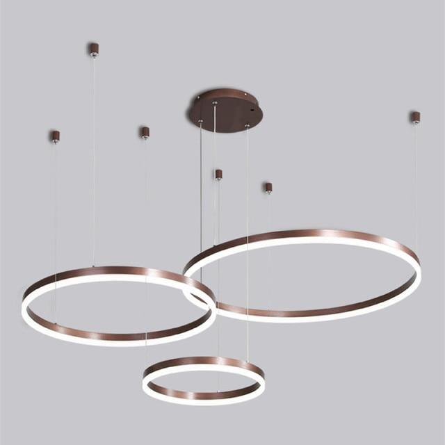 LuxeGlow Circular Ring Chandelier, Aluminium, 2 to 4 Rings, 3 Finishes