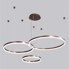 LuxeGlow Circular Ring Chandelier, Aluminium, 2 to 4 Rings, 3 Finishes