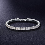 AstraLuxe Unisex Bracelet with Sparkling Zirconia Chain Design