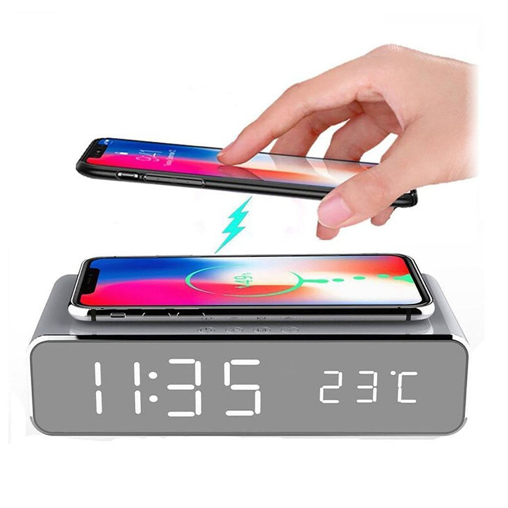 Langaton lataava herätyskello LED-näytöllä, AstraLume ClockCharge
