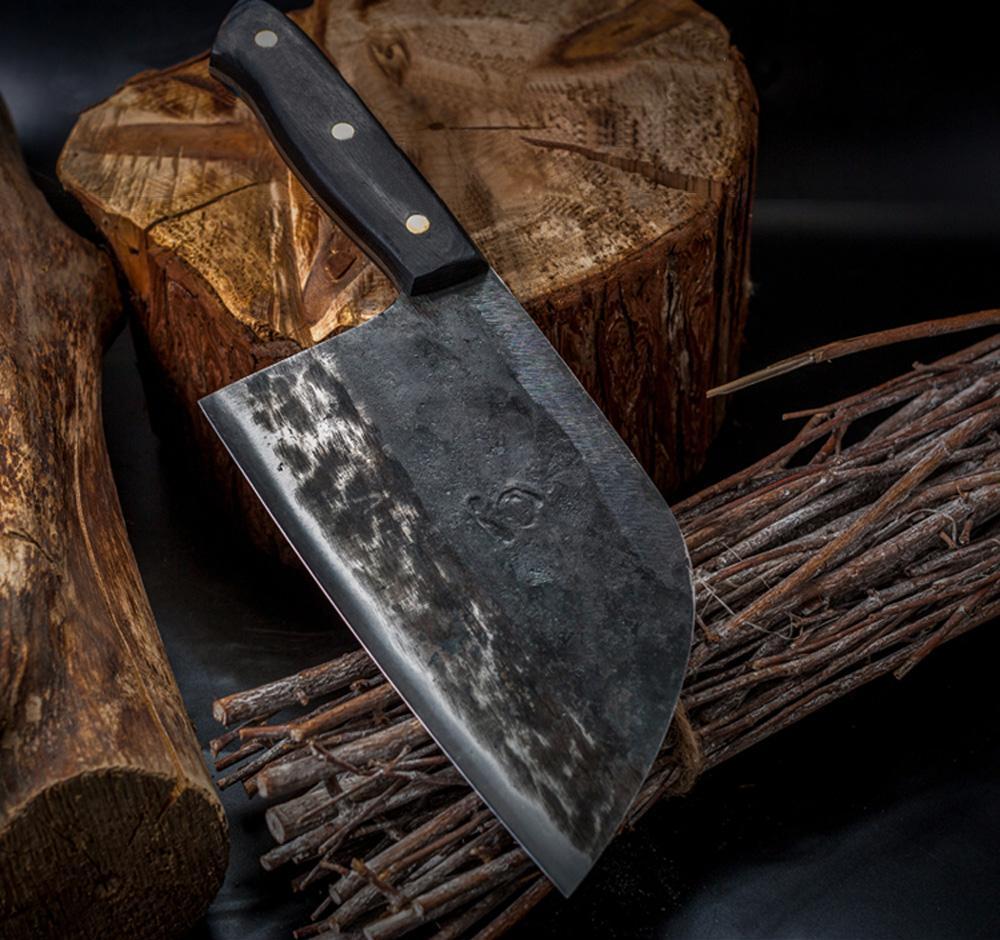 VantaForge Carbon Steel Chef Knife, Hand-Forged HRC60 Blade