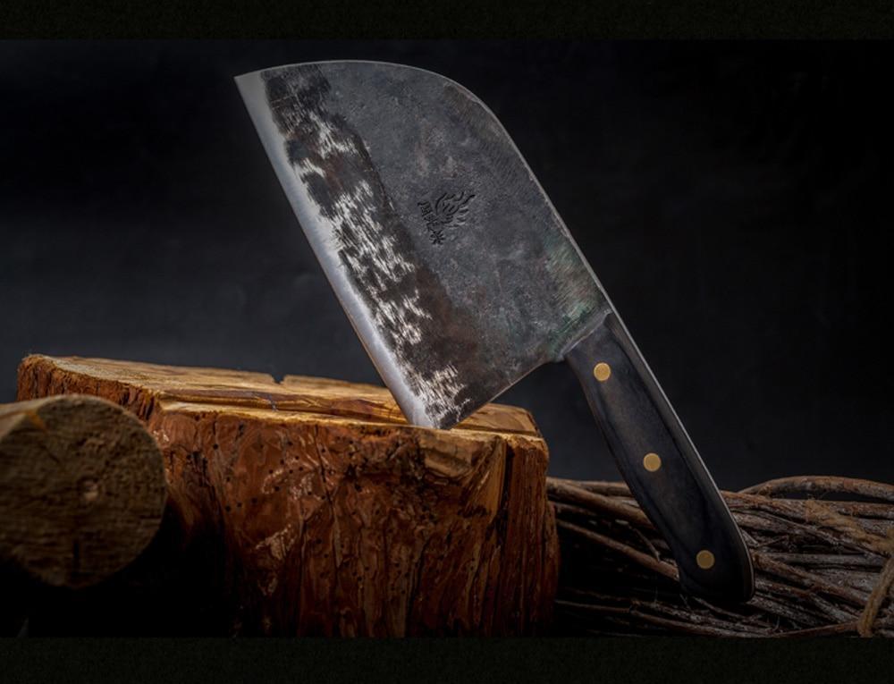 Coltello da chef artigianale Morava, lama in acciaio al carbonio temprato