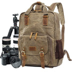 NovaVoyage DSLR Camera Backpack In Waterproof Waxed Canvas