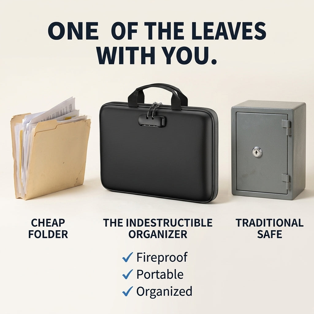 Fireproof & Waterproof Document Organizer – Grab-and-Go Emergency File Case | Fioriscas
