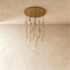 AquaLume regendruppel glazen kroonluchter met onderwatergloed en metalen frame
