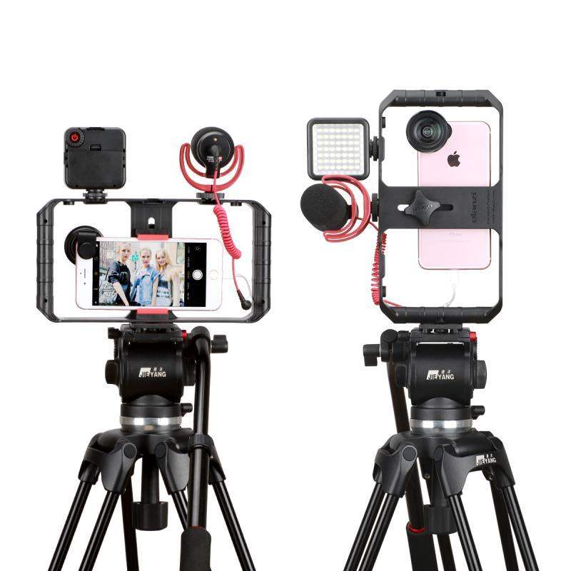 Estabilizador de rig de vídeo para smartphone con monturas de zapata fría para vlogs