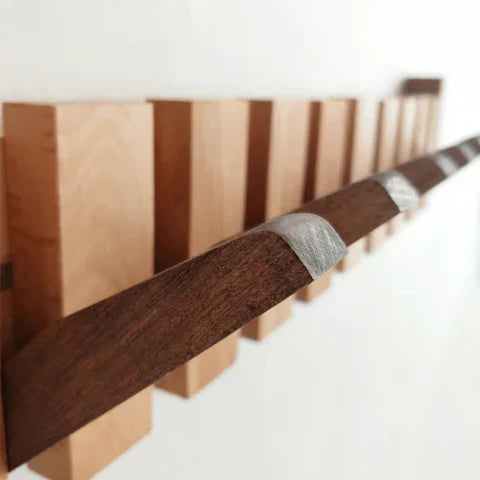 Solid Wood Coat Rack For Wall, Kaeluo Piano-Inspired Hook Design