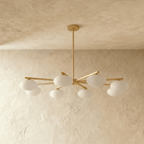 Lustr Aurora z měděného skla s sochařským minimalistickým svitem