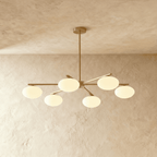 Lustr Aurora z měděného skla s sochařským minimalistickým svitem