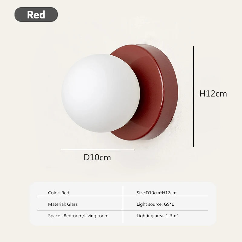 Glass Wall Sconce With G9 Base, Nordic Minimalist Design For Bedroom