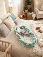 Breathable Bionic Baby Nest with Braided Bumper | Fioriscas