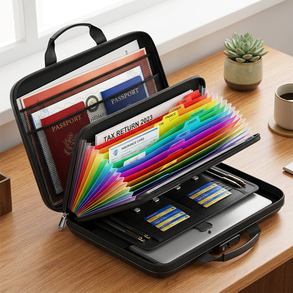 Fireproof & Waterproof Document Organizer – Grab-and-Go Emergency File Case | Fioriscas