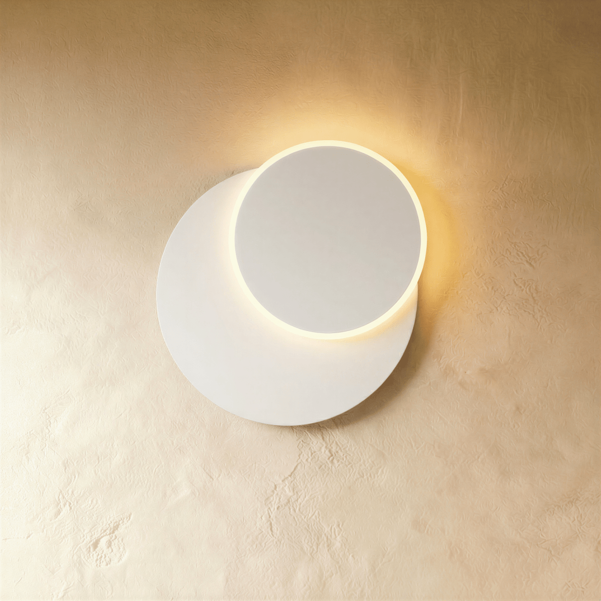 Candeeiro de parede LumenFlow LED com rotação de 300 graus e luz noturna suave