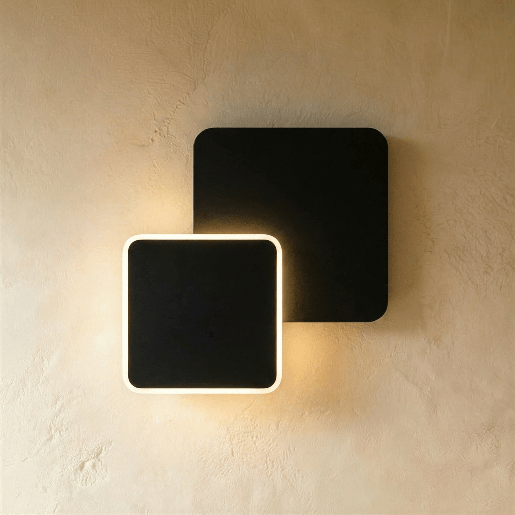 Candeeiro de parede LumenFlow LED com rotação de 300 graus e luz noturna suave