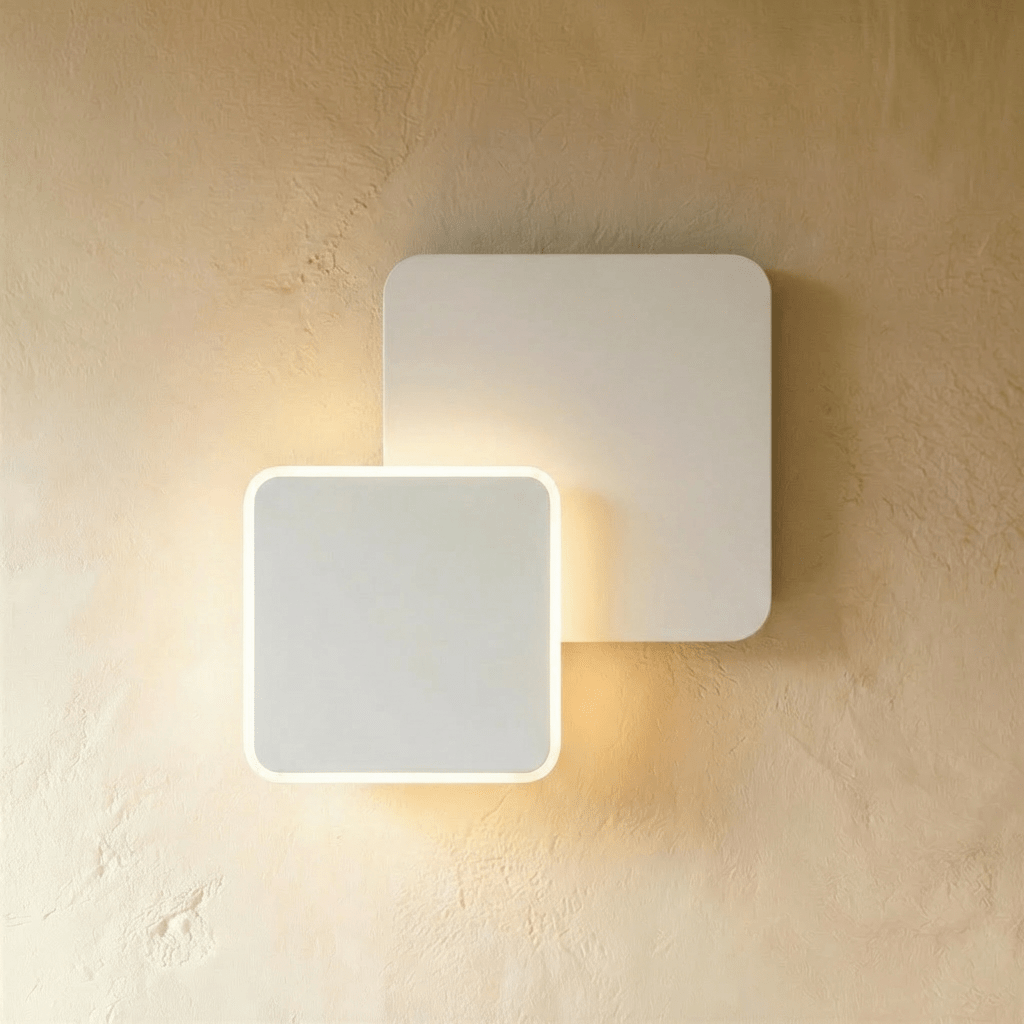 Candeeiro de parede LumenFlow LED com rotação de 300 graus e luz noturna suave