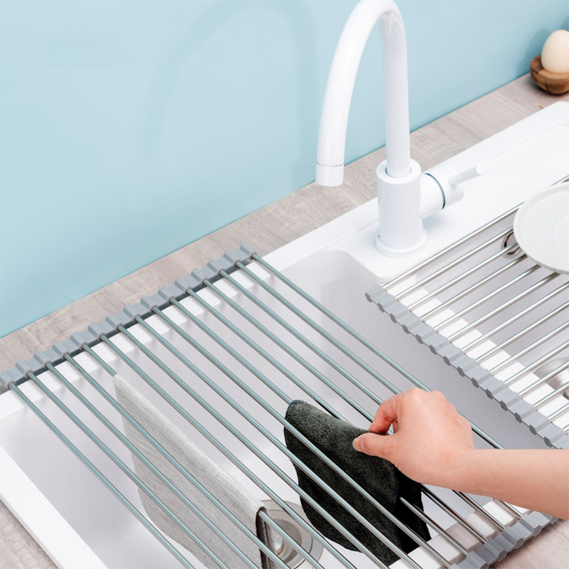 Suporte Compacto de Cozinha Enrolável para Secar Utensílios e Tábuas | Fioriscas