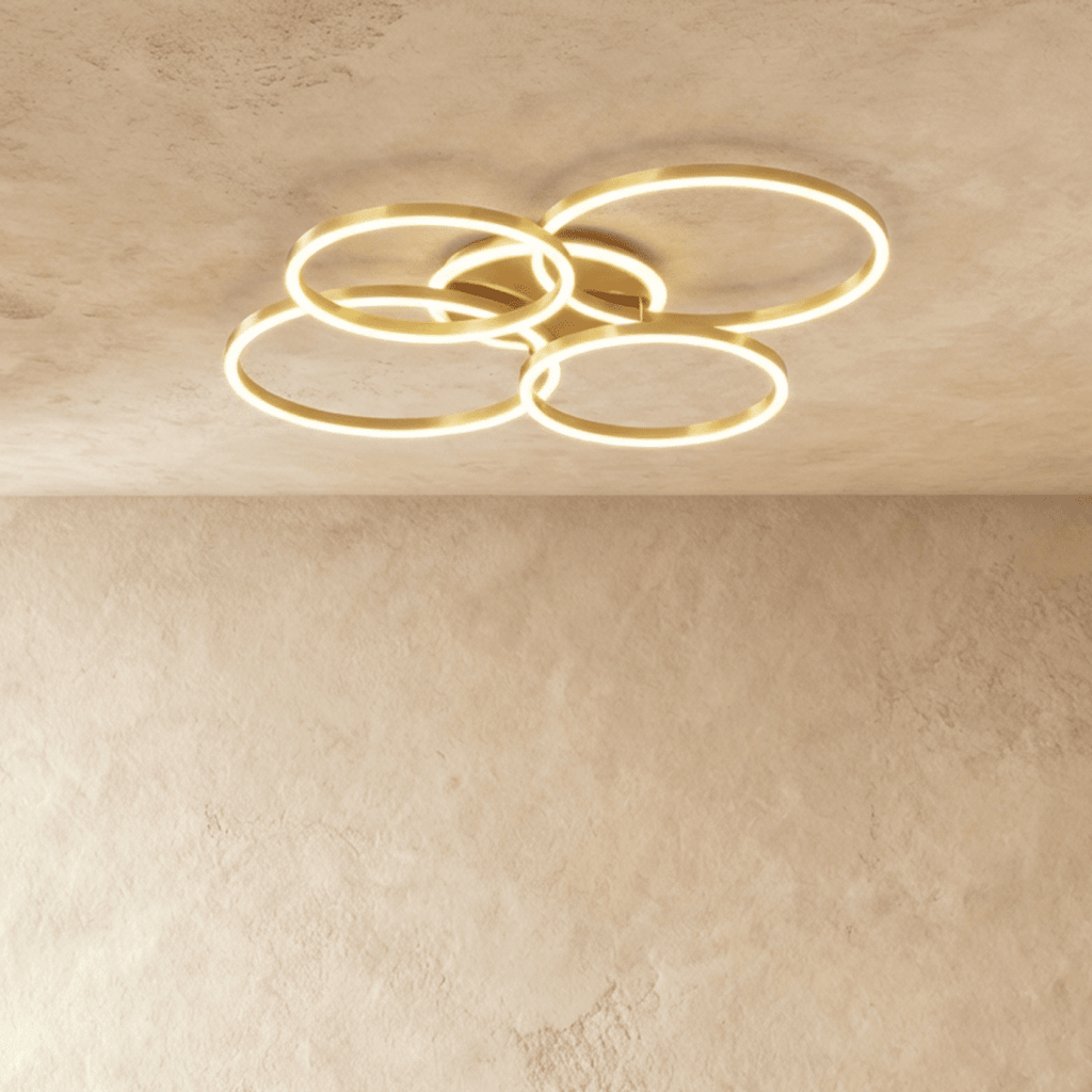 LumaWeave Ring Ceiling Light For Modern Living Spaces Aluminum Ambient Glow