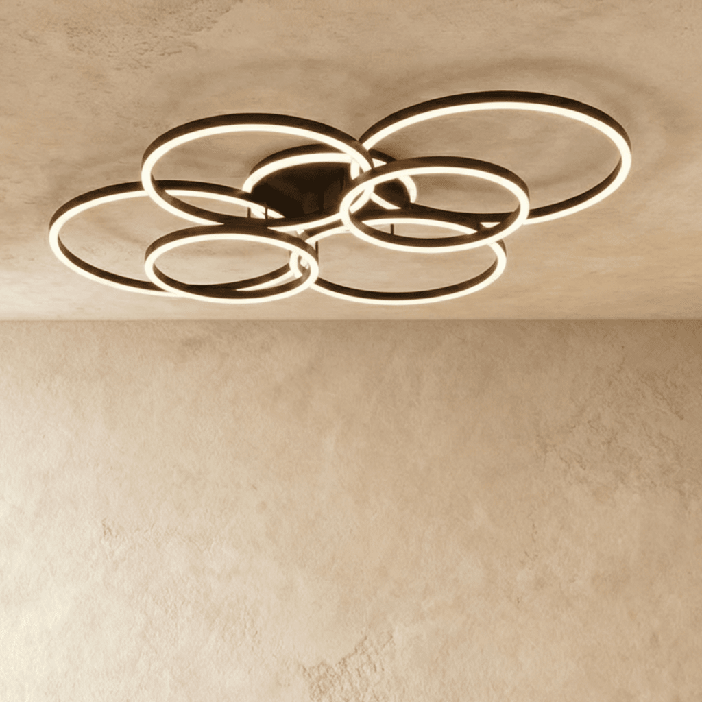 LumaWeave Ring Ceiling Light For Modern Living Spaces Aluminum Ambient Glow