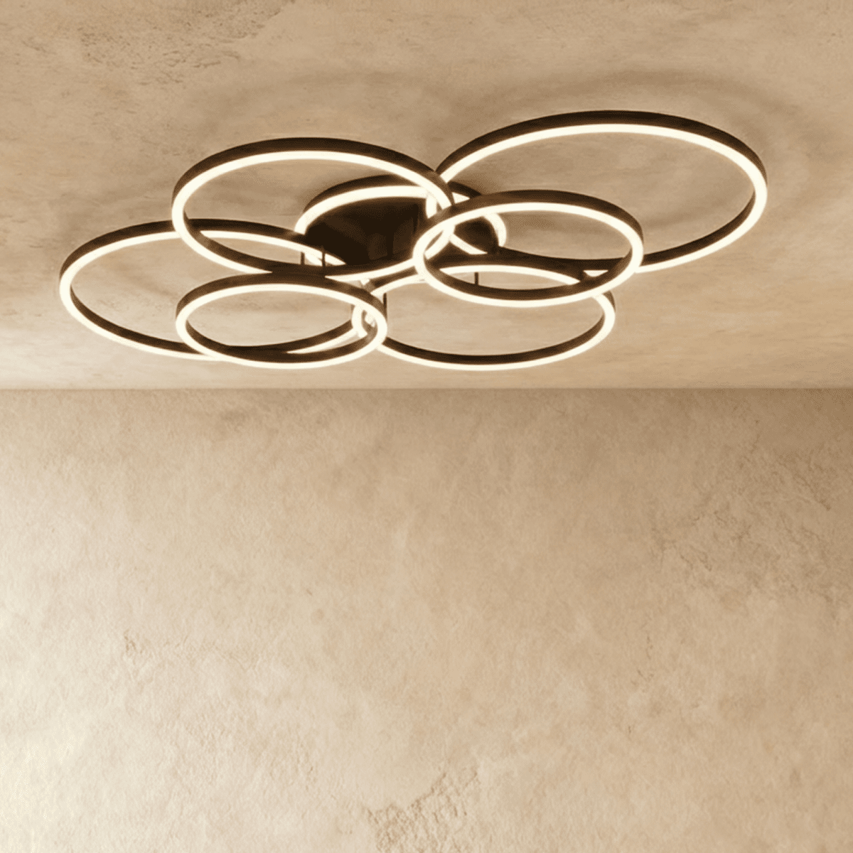 LumaWeave Ring Ceiling Light For Modern Living Spaces Aluminum Ambient Glow