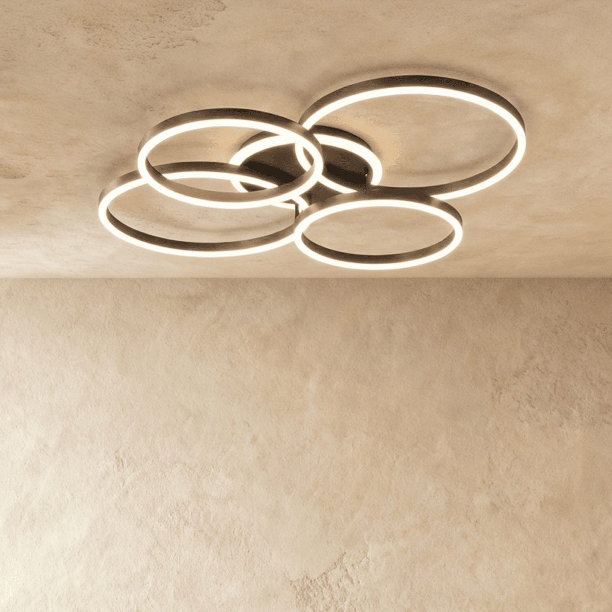 LumaWeave Ring Ceiling Light For Modern Living Spaces Aluminum Ambient Glow