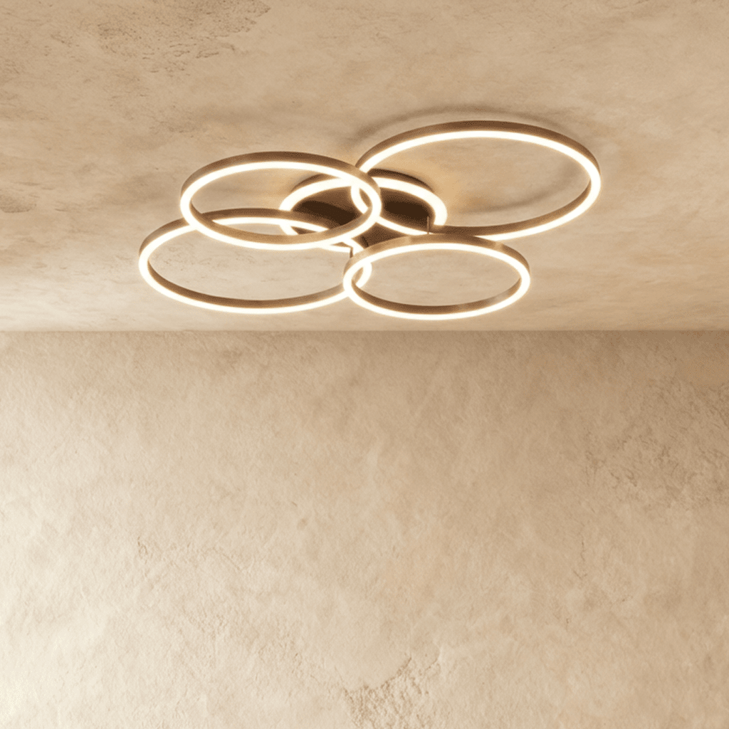 LumaWeave Ring Ceiling Light For Modern Living Spaces Aluminum Ambient Glow