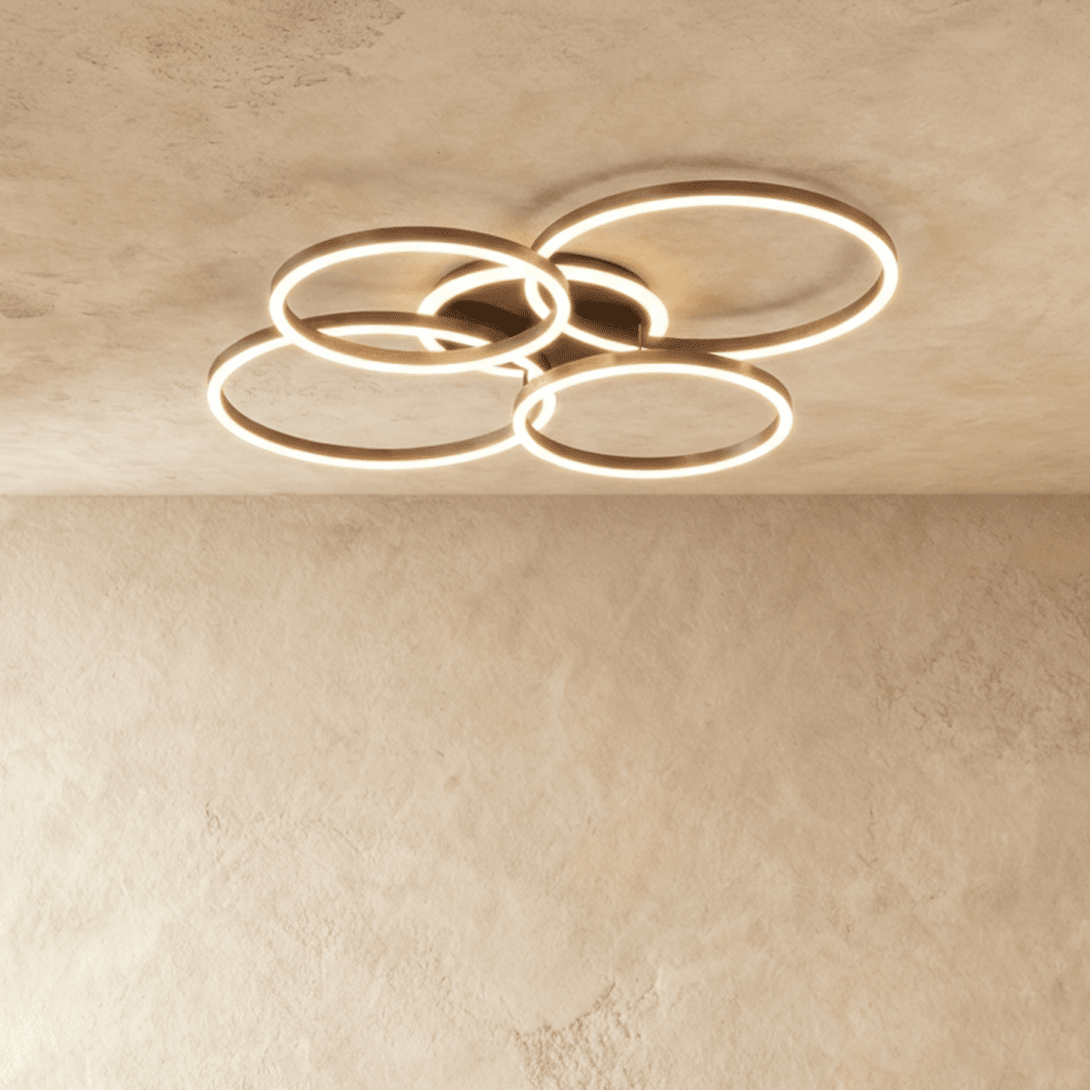 LumaWeave Ring Ceiling Light For Modern Living Spaces Aluminum Ambient Glow