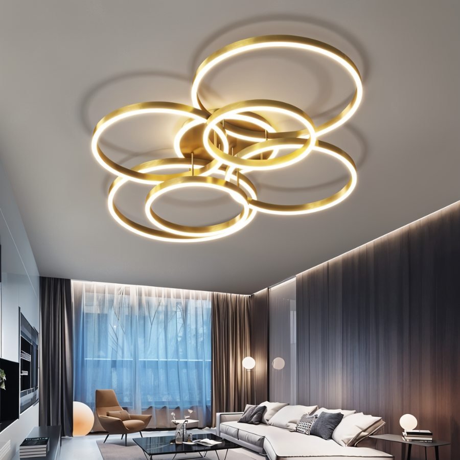 LumaWeave Ring Ceiling Light For Modern Living Spaces Aluminum Ambient Glow