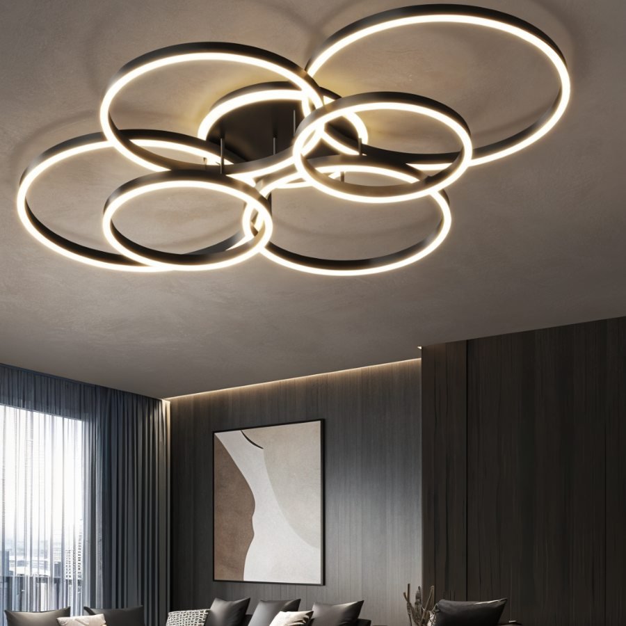 LumaWeave Ring Ceiling Light For Modern Living Spaces Aluminum Ambient Glow