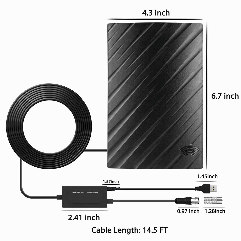 אנטנת טלוויזיה פנימית לטווח ארוך עבור 4K HDTV, עד 600 מייל