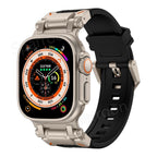 Rovelo Metal Ultra-Style-fodral och fluoroarmbandsset, Apple Watch Series 4-9 & SE