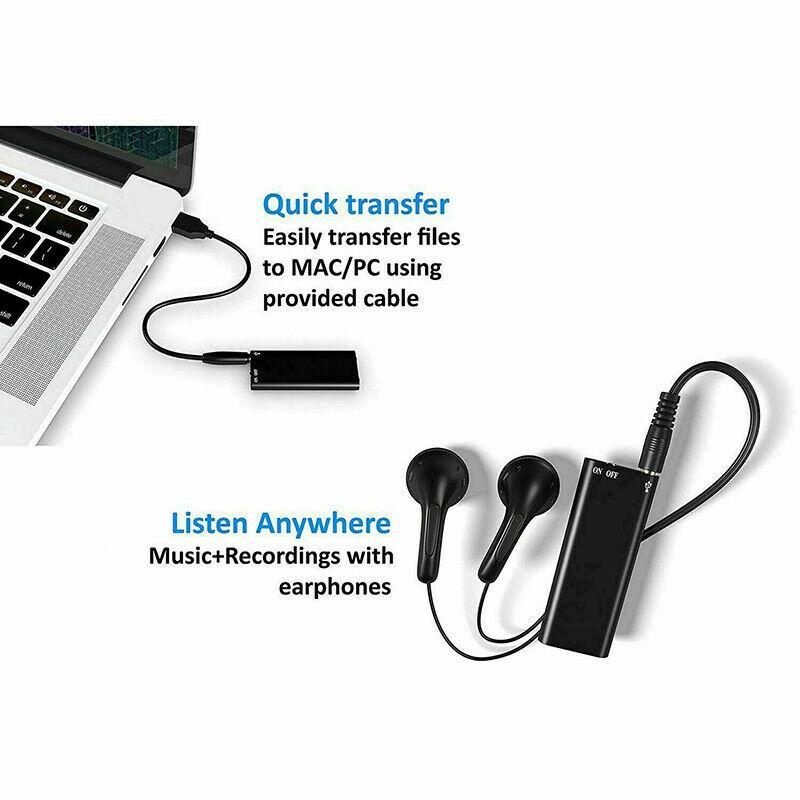 8 GB USB-lydoptager til møder, memoer og afspilning på farten