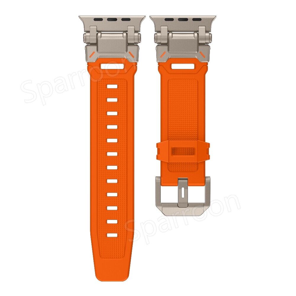 Rovelo Metal Ultra-Style-fodral och fluoroarmbandsset, Apple Watch Series 4-9 & SE