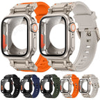 Rovelo Metal Ultra-Style-fodral och fluoroarmbandsset, Apple Watch Series 4-9 & SE
