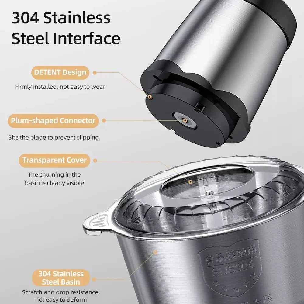 2L Food Chopper with 300W Motor & 4D Stainless Steel Blades for Fast, Even Results - Fioriscas