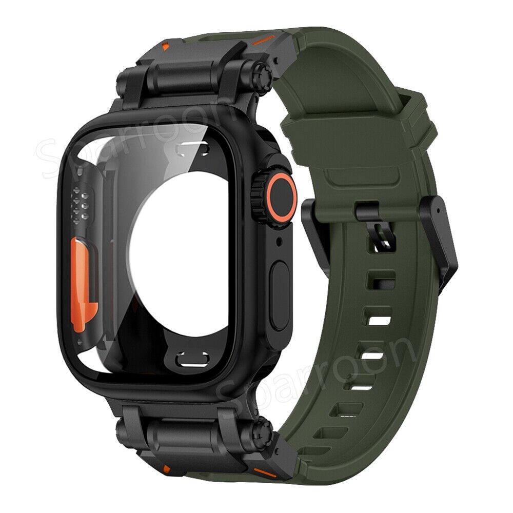 Rovelo Metal Ultra-Style-fodral och fluoroarmbandsset, Apple Watch Series 4-9 & SE
